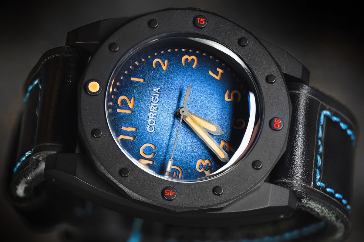Corrigia02 DLC Blue Diver Watch