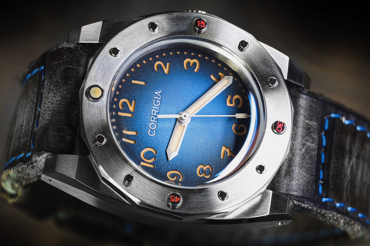 Corrigia02 Steel Blue Diver Watch