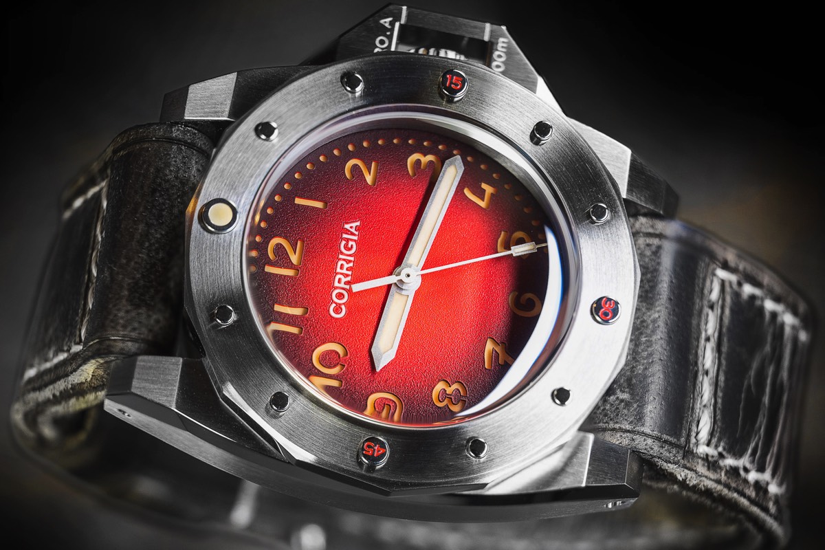 Corrigia02 Steel Red Diver Watch