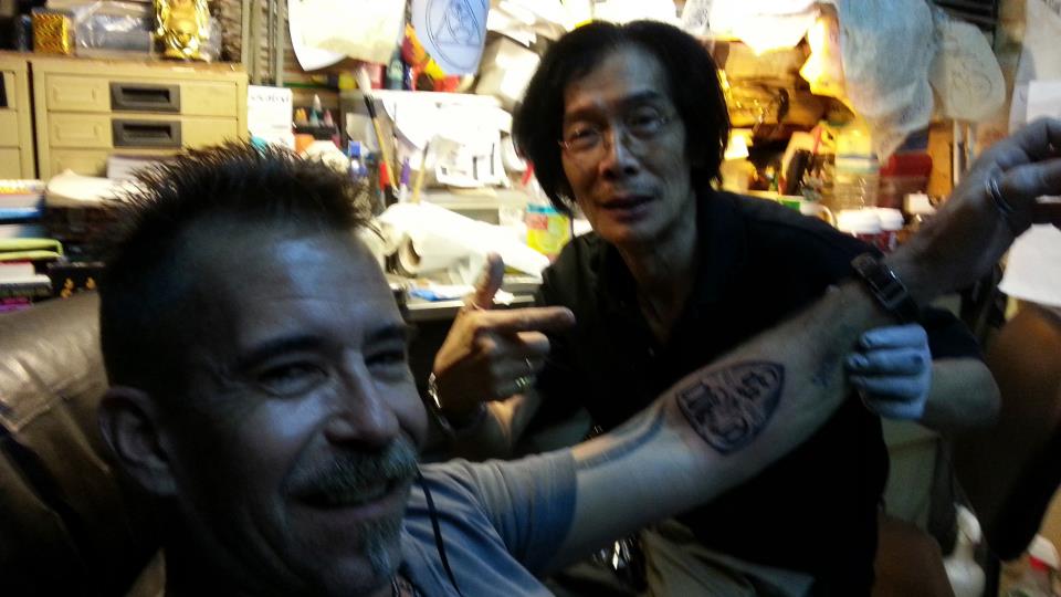 Kevin at his favorite tattoo artist Jimmy Wong