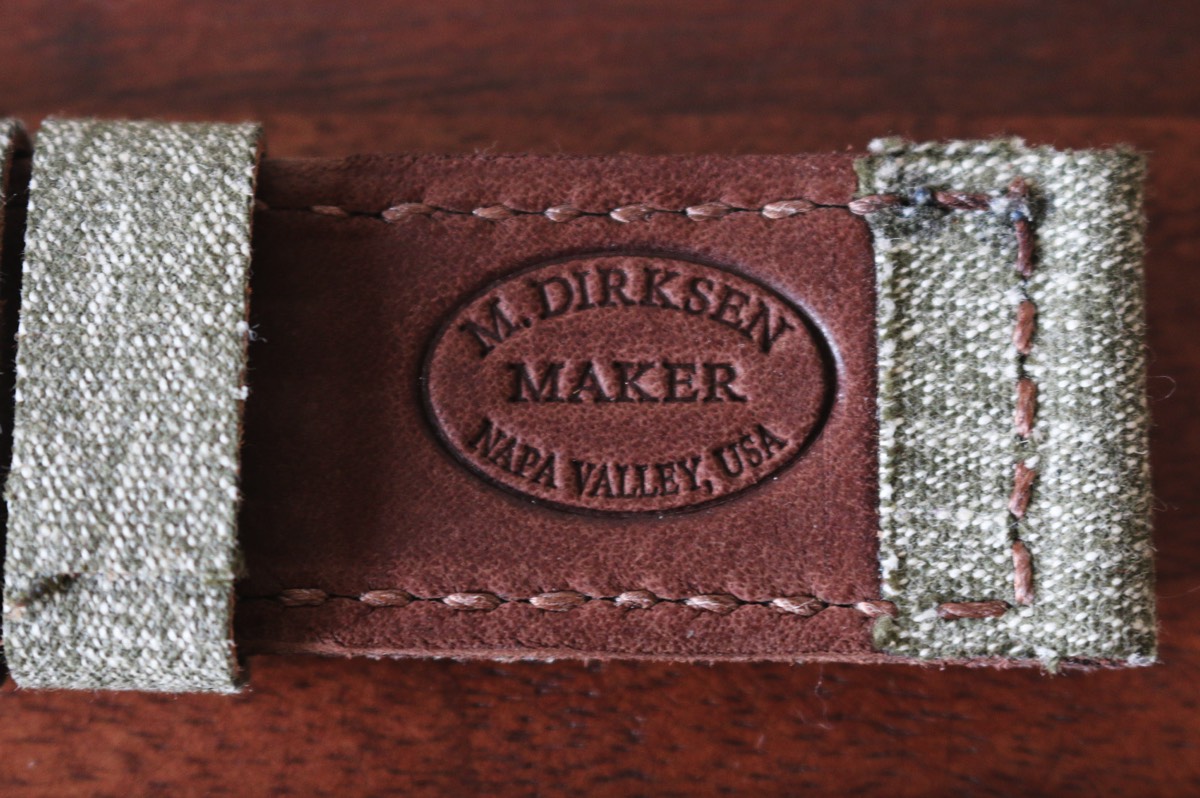 The very recognisable stamp of the maker of the straps